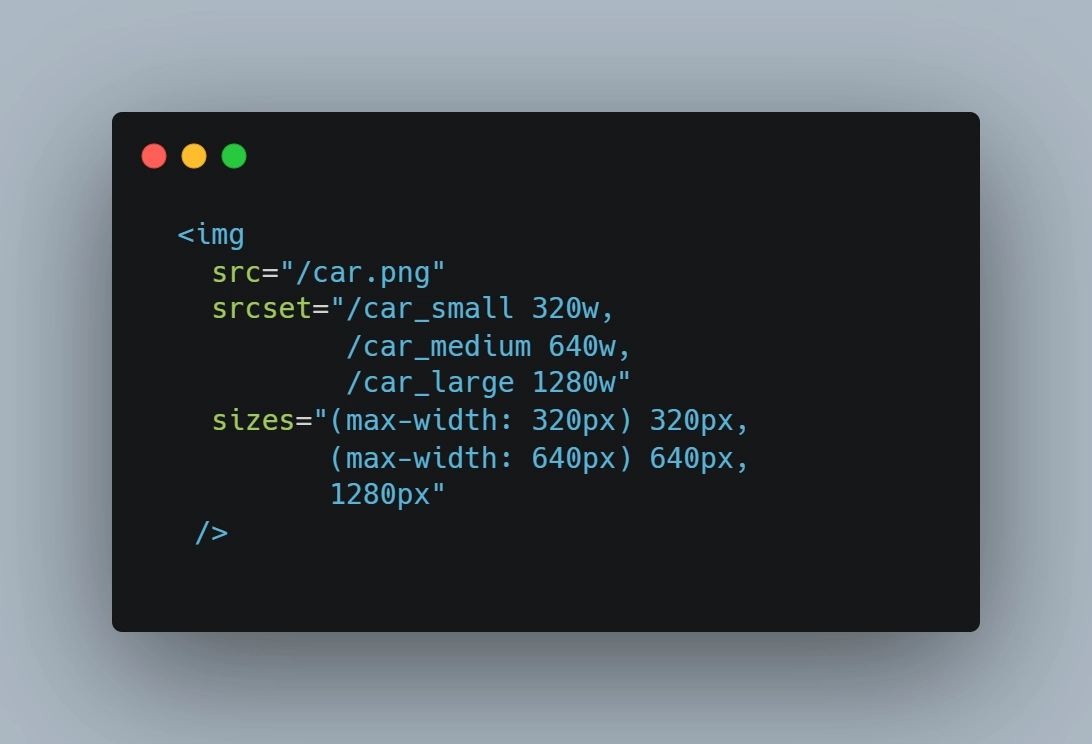 HTML img 태그 srcset과 sizes 속성 사용법